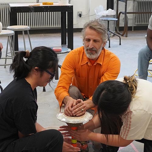 Students working in a class
