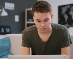 Student on computer